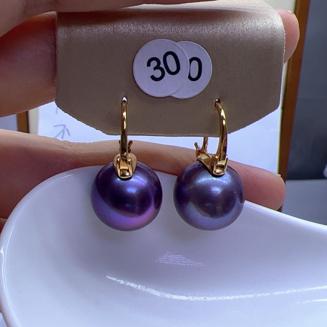 淡水珍珠耳饰银S925镶嵌