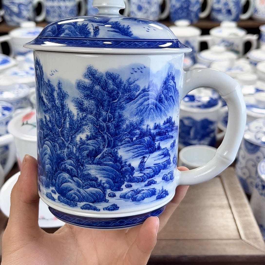 立*景德镇陶瓷马克杯带盖