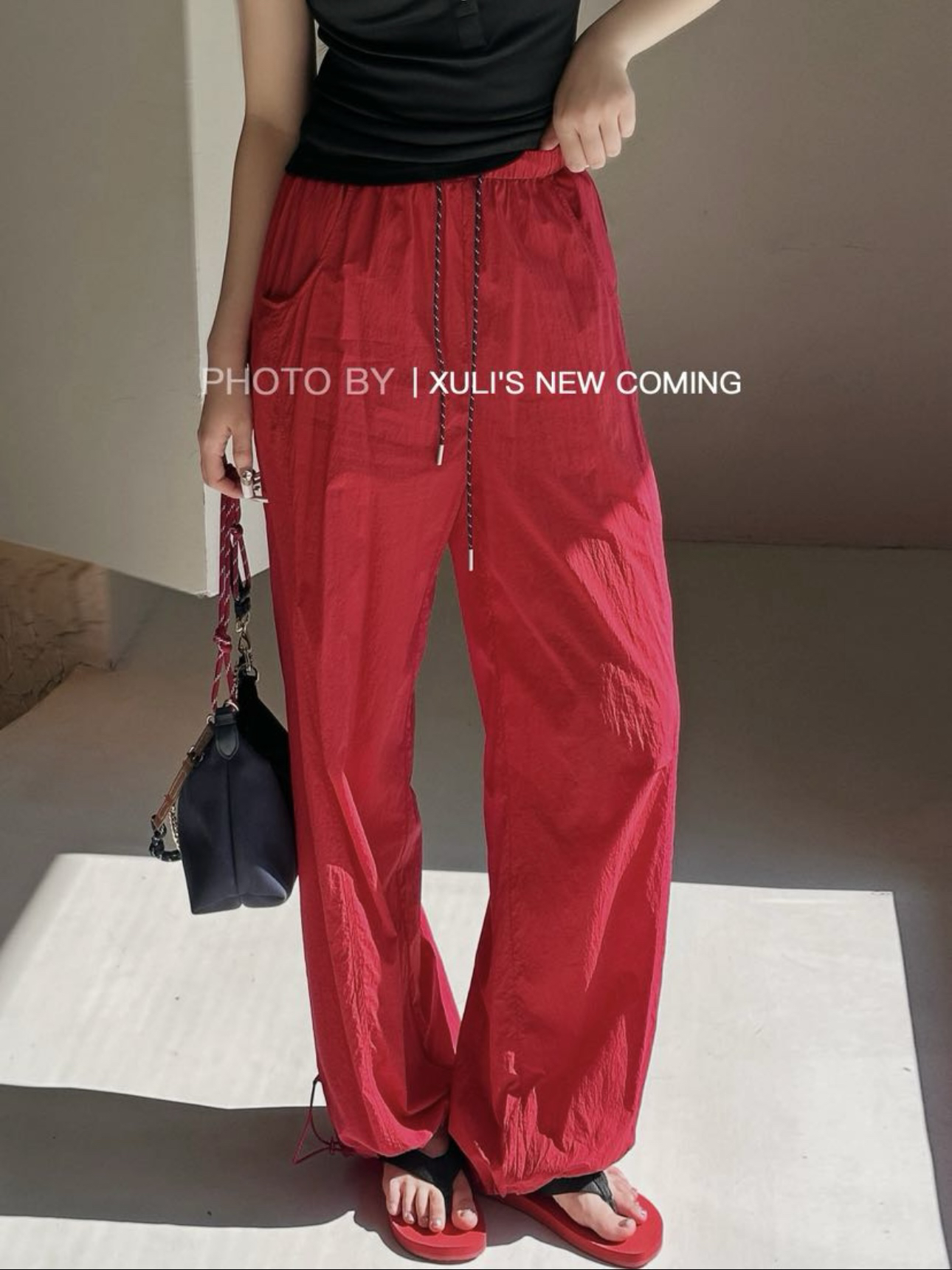 XULI'S EPOCH登山绳抽绳设计工装宣纸裤·88173