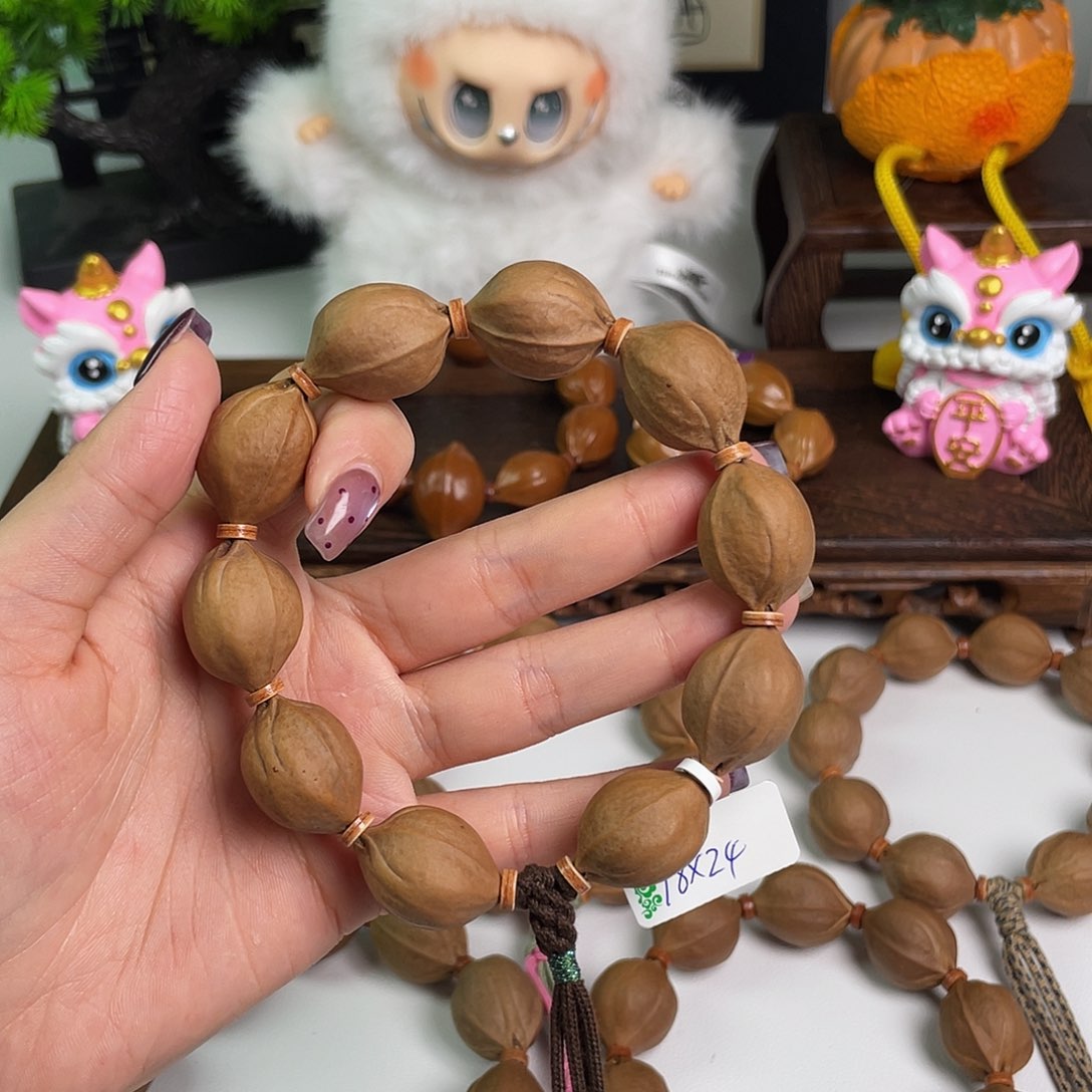 纯铜石英石原生态18/24梅林铁核素串老树籽