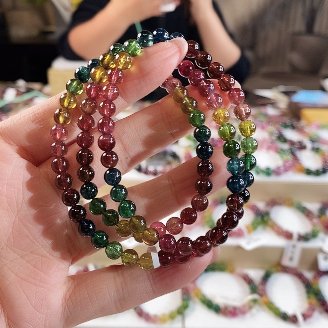 手串未镶嵌碧玺YSG61015三圈颜色微差