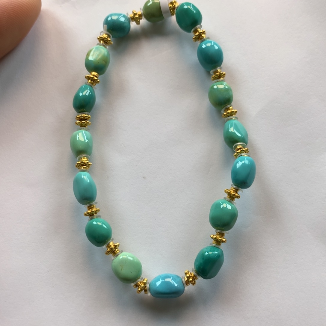 绿松石单圈银S925镶嵌