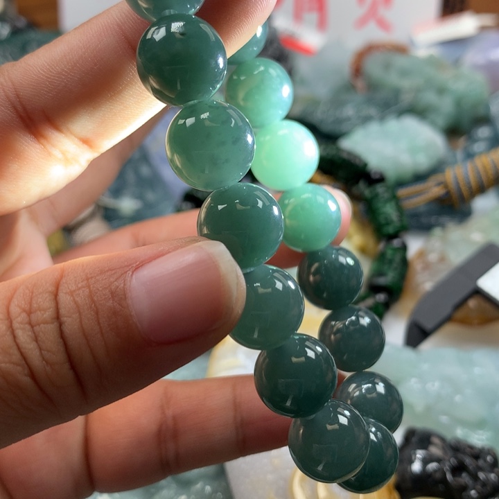 翡翠颈饰未镶嵌保真天然A货翡翠