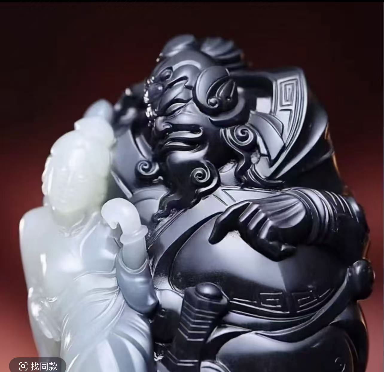 新疆和田玉 青花 钟馗摆件 大气 精致 百搭 