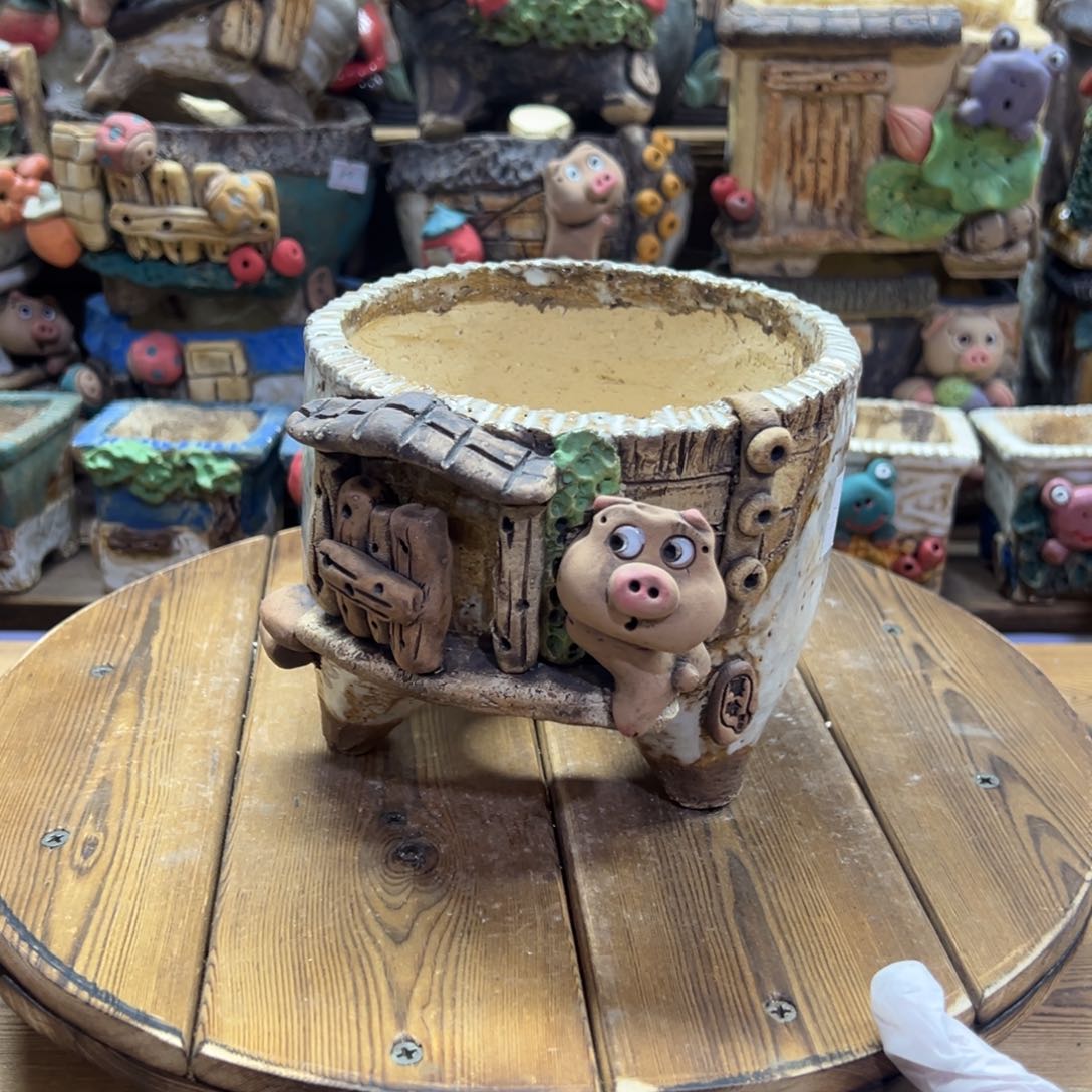 红陶嘻哈多肉花盆