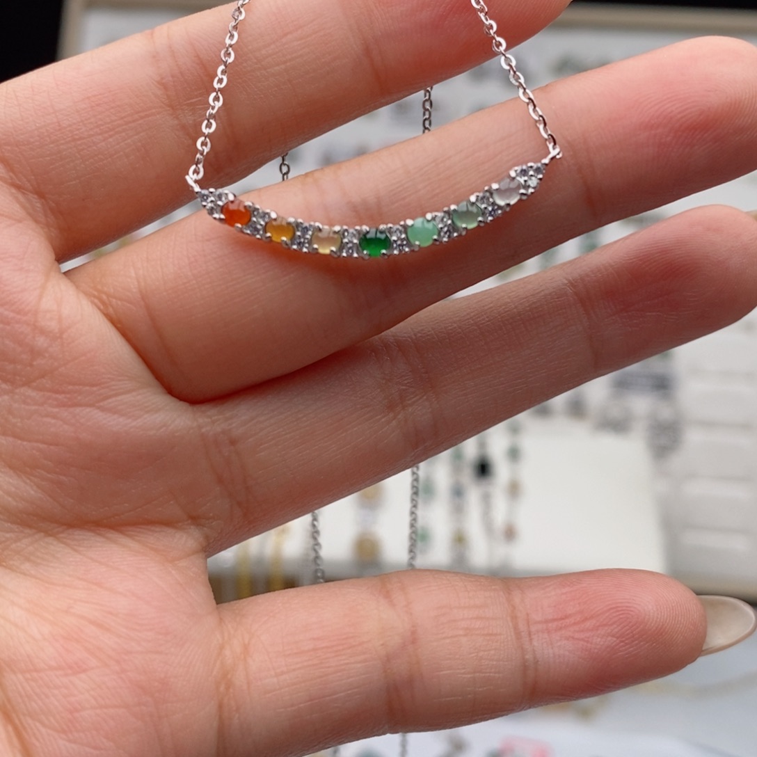 翡翠银S925镶嵌戒指天然翡翠