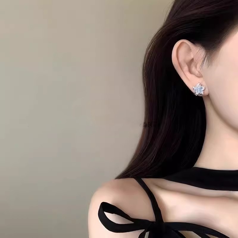 铜合金耳饰 -73夏日星海-蓝色星星耳钉耳环新款时尚高级耳饰A182