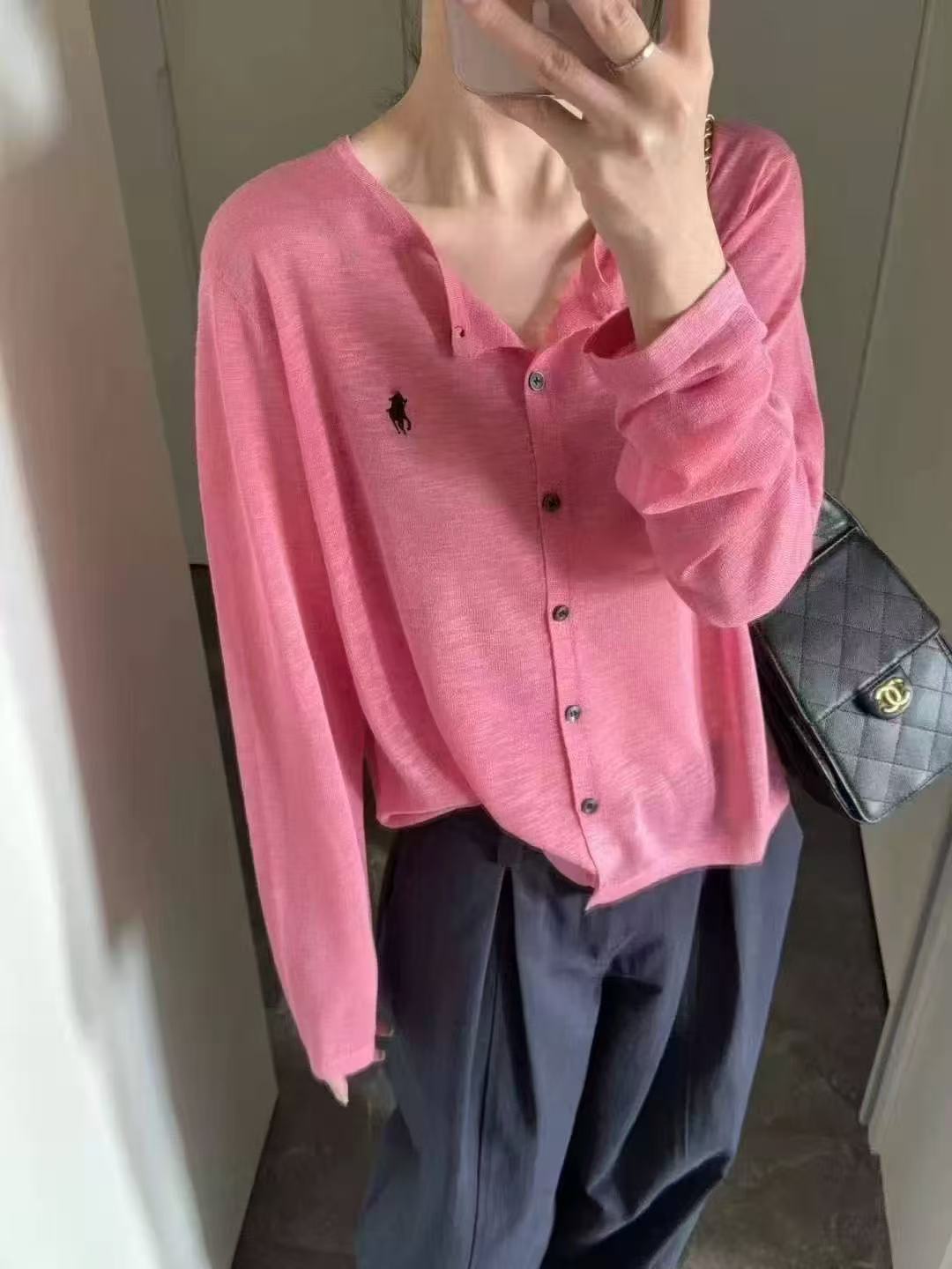 丽丽家~芙蓉粉防晒长袖时尚休闲百搭女士薄款简约纯色开衫上衣