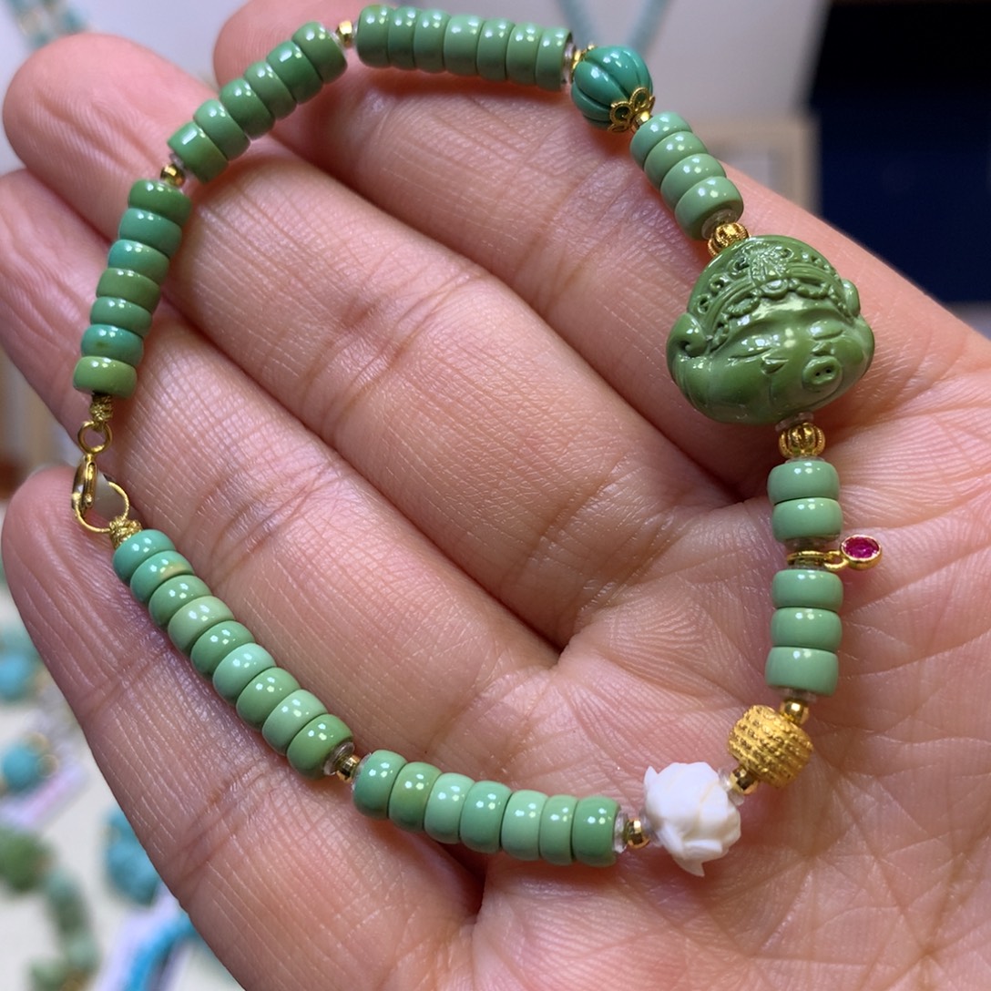 绿松石18K金镶嵌单圈