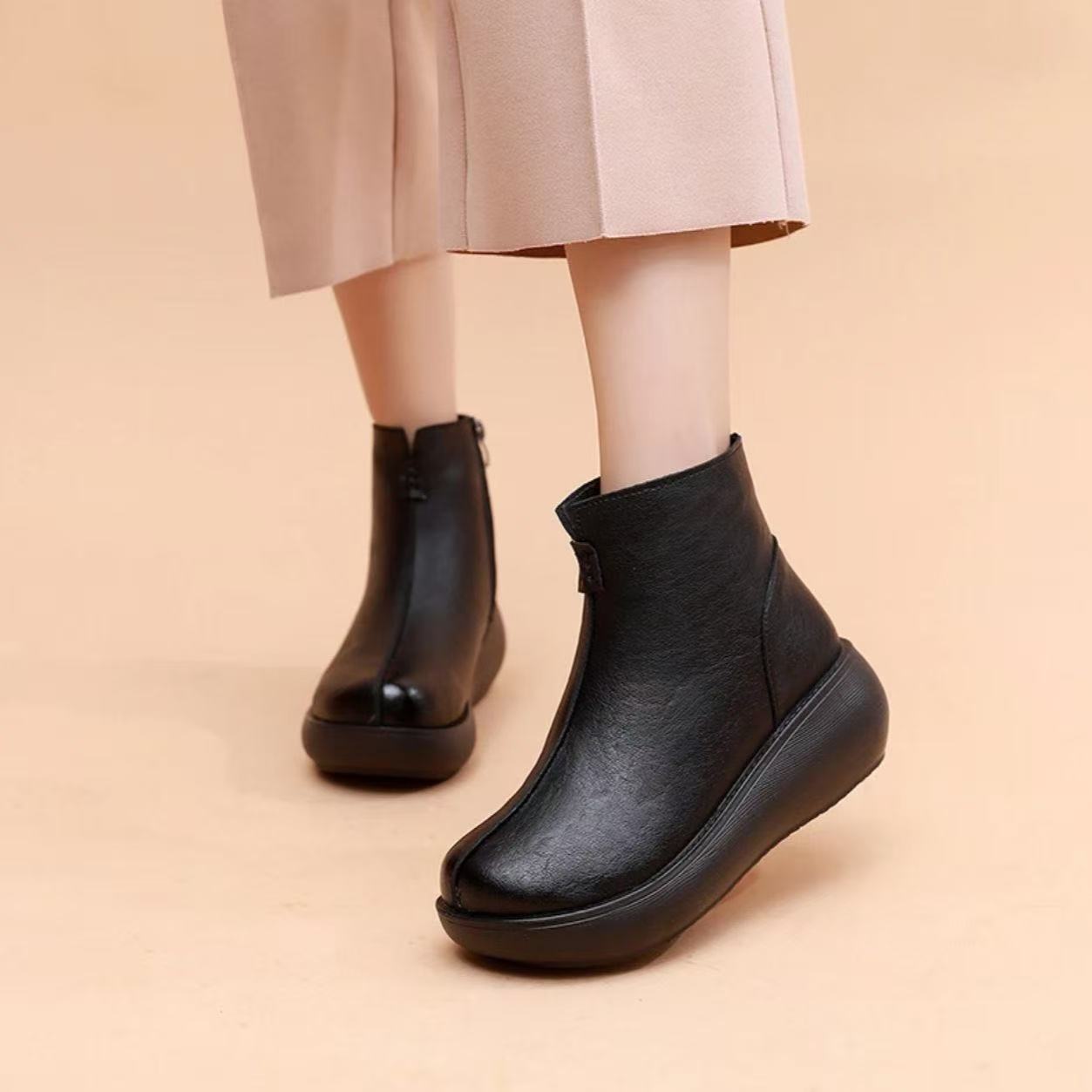 马丁靴女2025秋季新款英伦风时尚百搭网红爆款厚底显瘦短靴