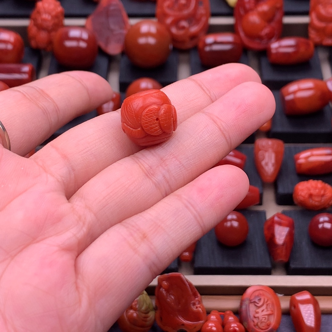 南红玛瑙未镶嵌精工腰缠万贯老型15mm