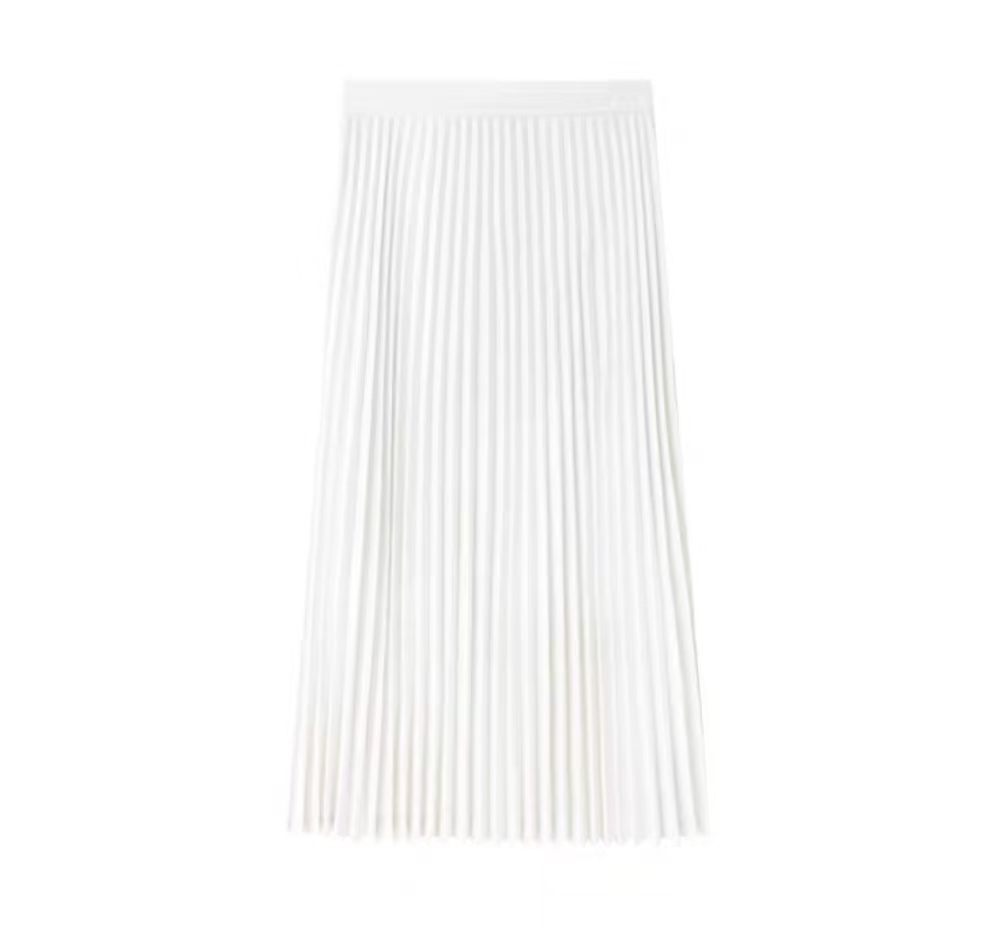 8841 “素影”都市白领简约百褶皱A型裙时尚百搭 秋冬款女士优雅