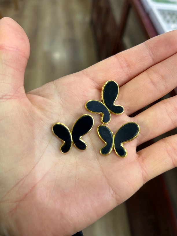 和田玉墨玉蝴蝶颈饰925银镶嵌颜色多样性发货拍一发一