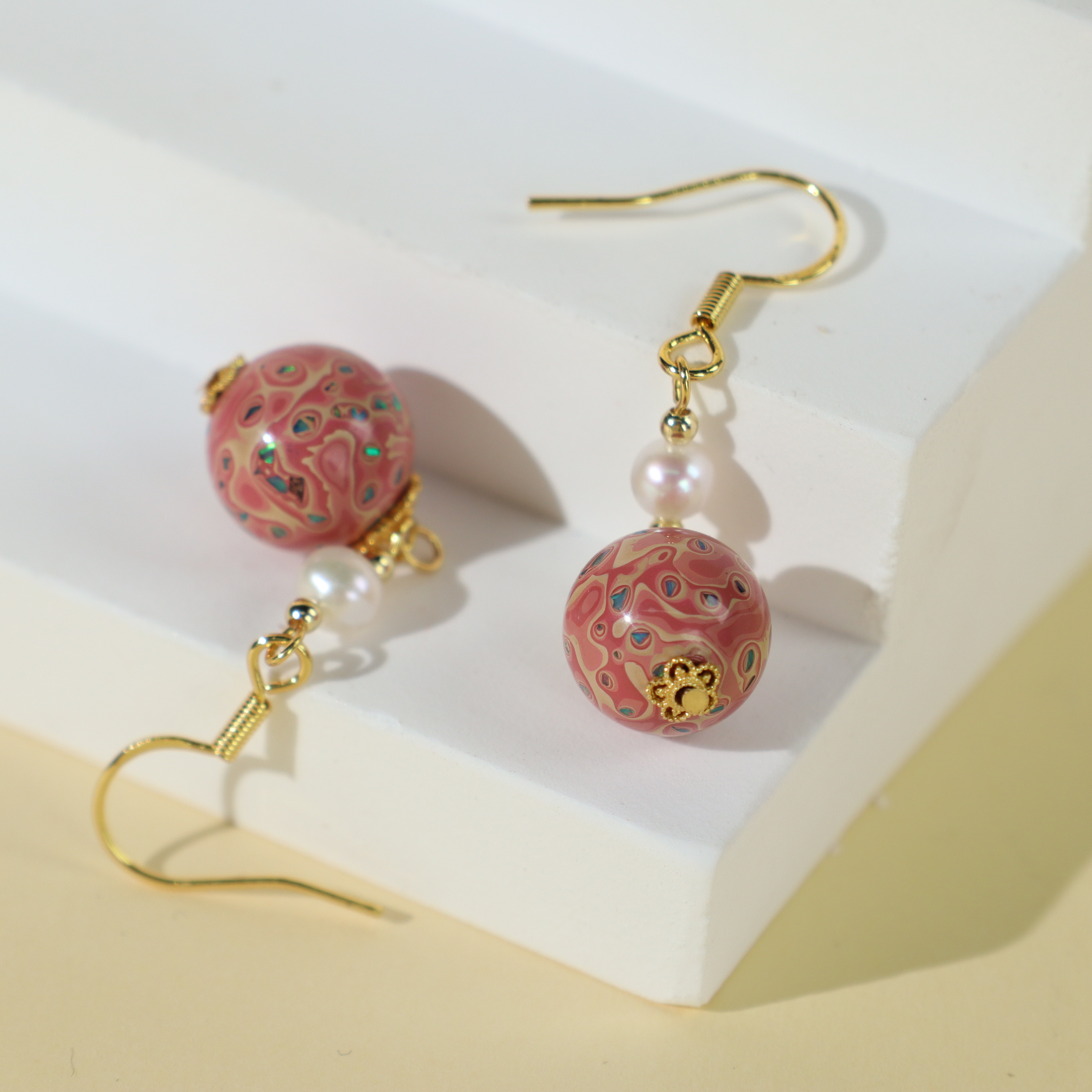 【桃灼灼】非遗大漆粉色耳环多样性发货