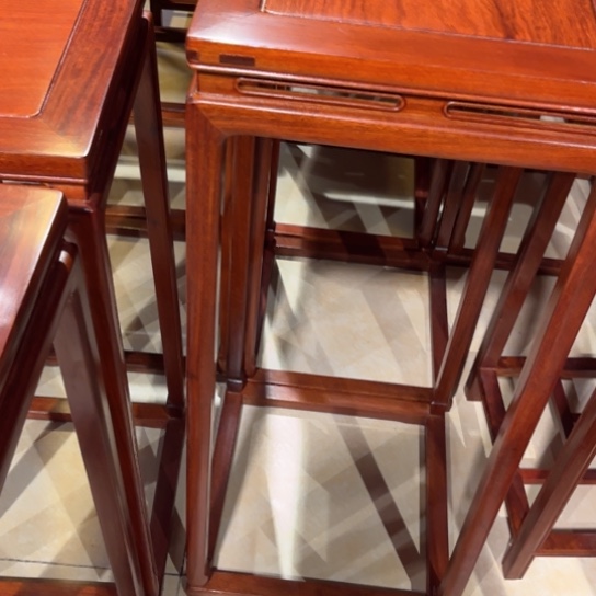 小***牛家具紫檀木类缅花花架余款