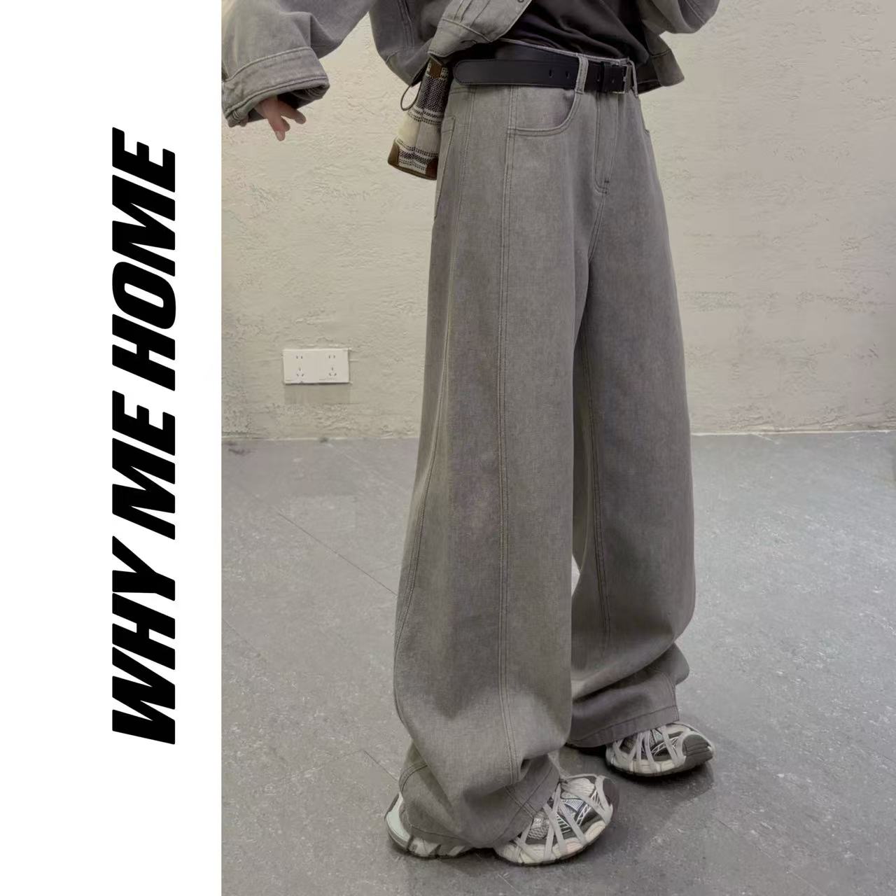 【YY-灰调老钱裤子】早春水洗复古色系显瘦直筒牛仔裤253002