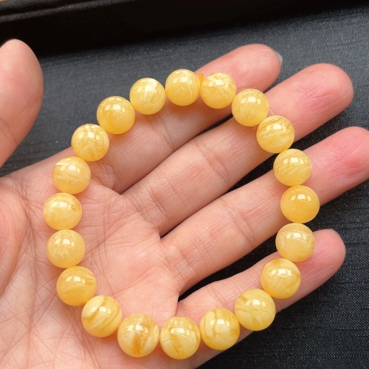 蜜蜡裸石未镶嵌蜜蜡手串