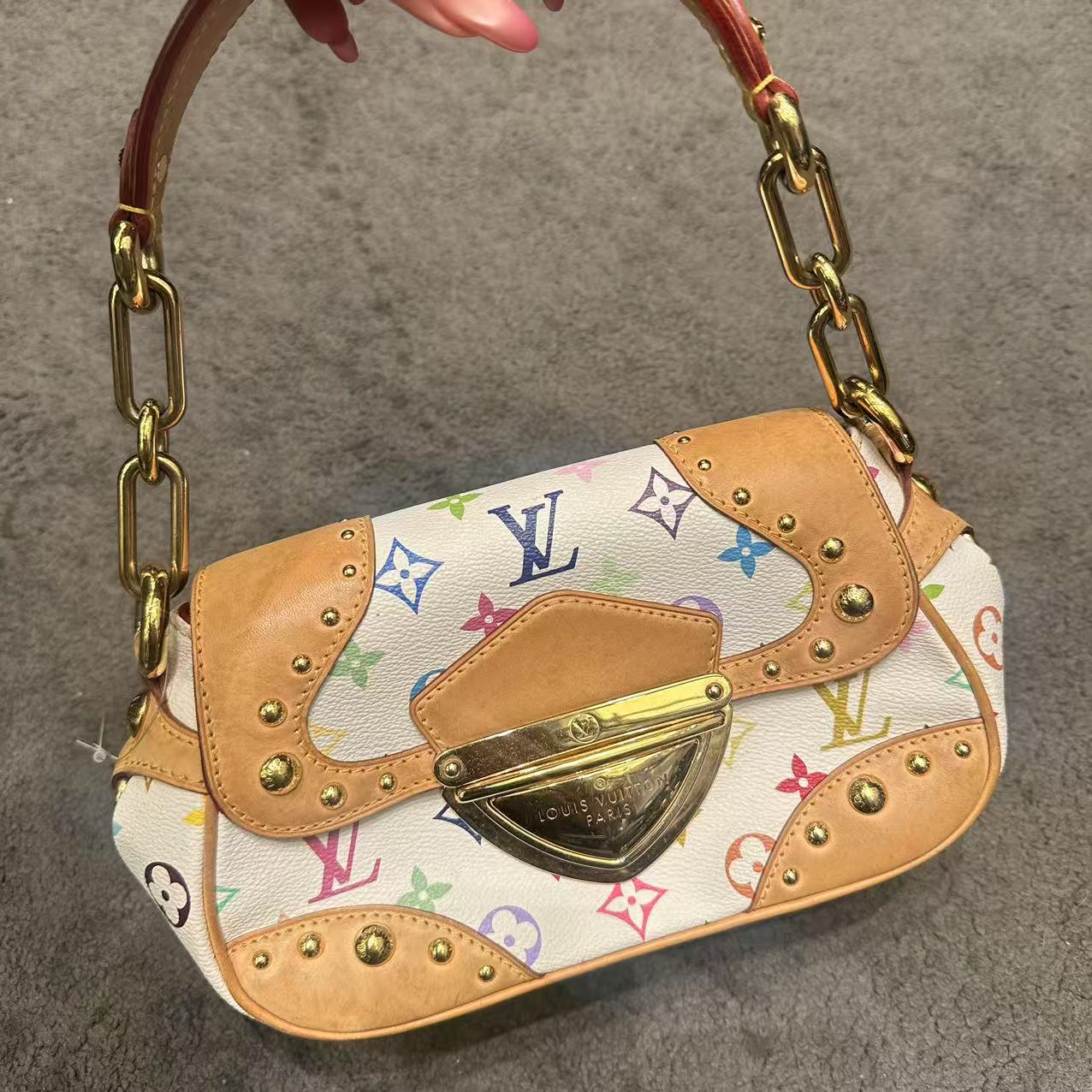 95新 LV 12008白三彩lv/非真假不退补不换