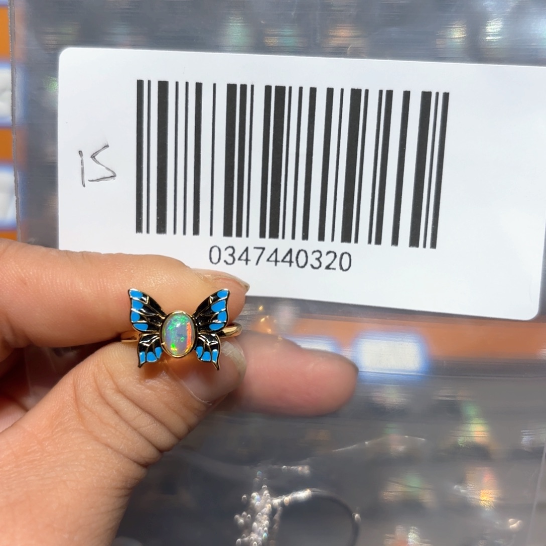 欧泊戒指银S925镶嵌清*་戒指