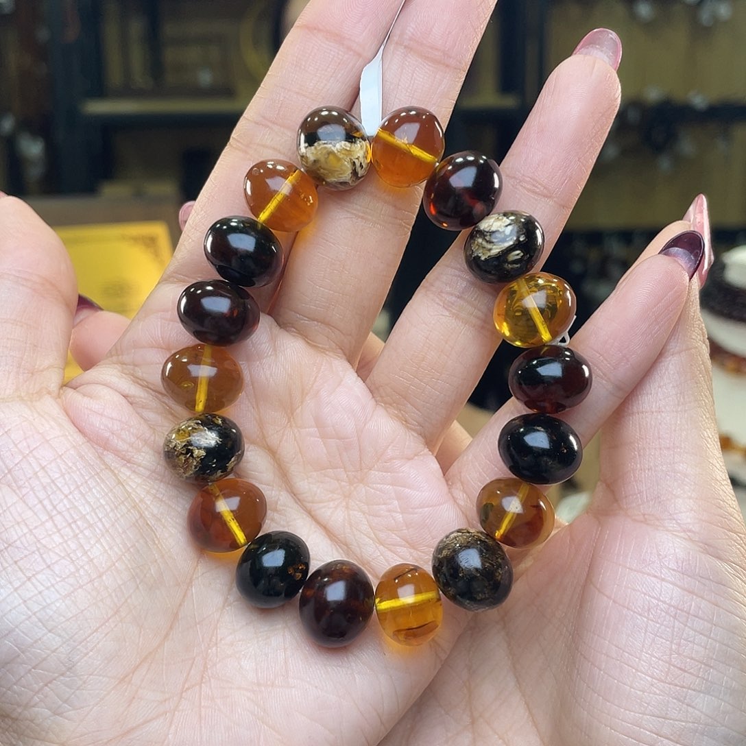 琥珀裸石未镶嵌抚顺琥珀13+多宝手串