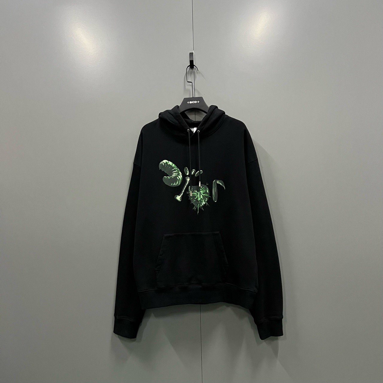 95新 DIOR/迪奥 （bb）125 黑色印花帽衫 XXL码/12384