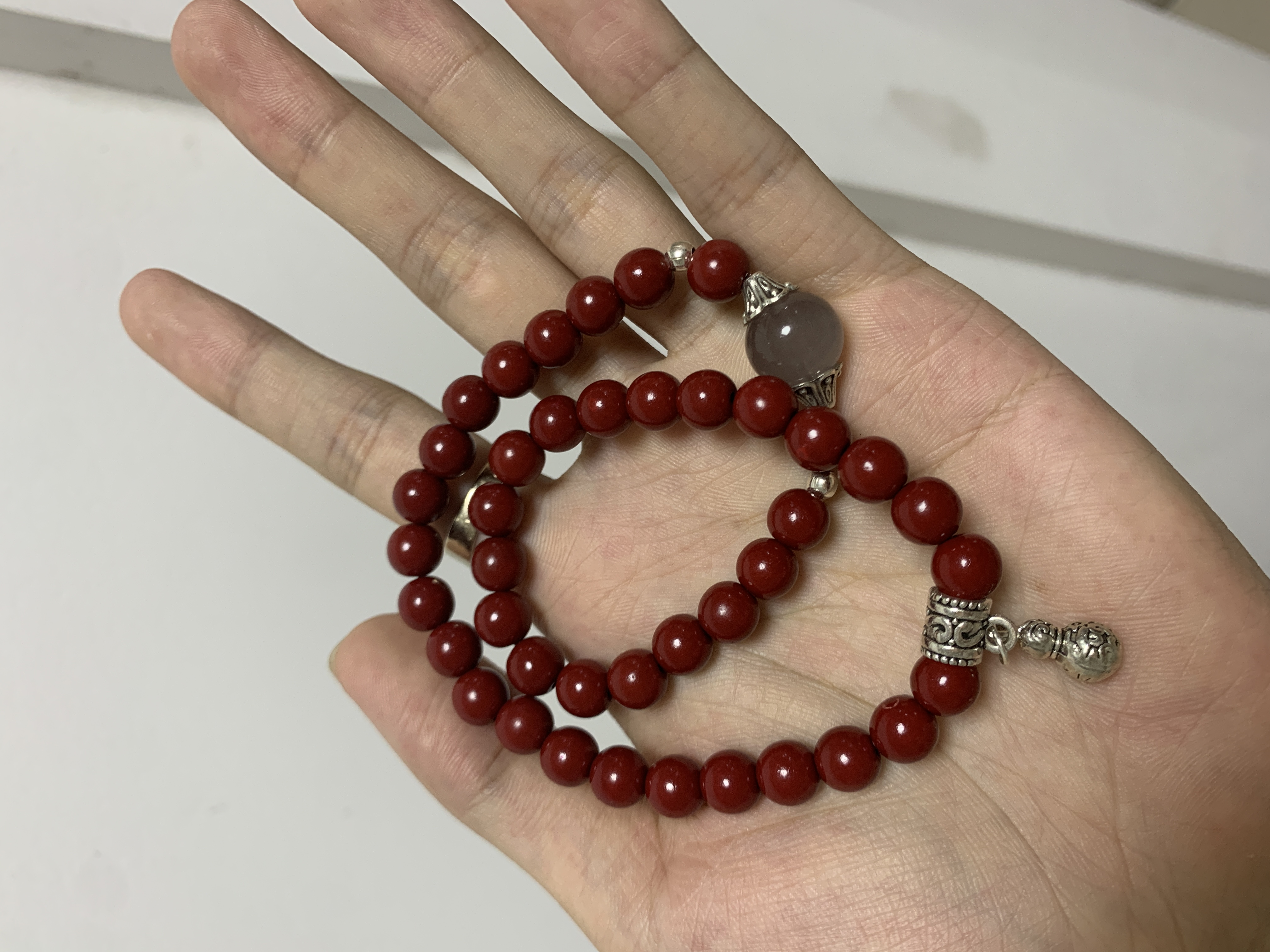含辰砂工艺品双圈葫芦手串无礼盒