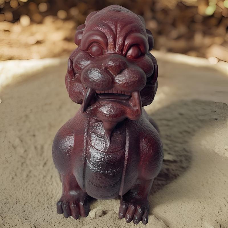 新品单只背头貔貅木雕工艺品