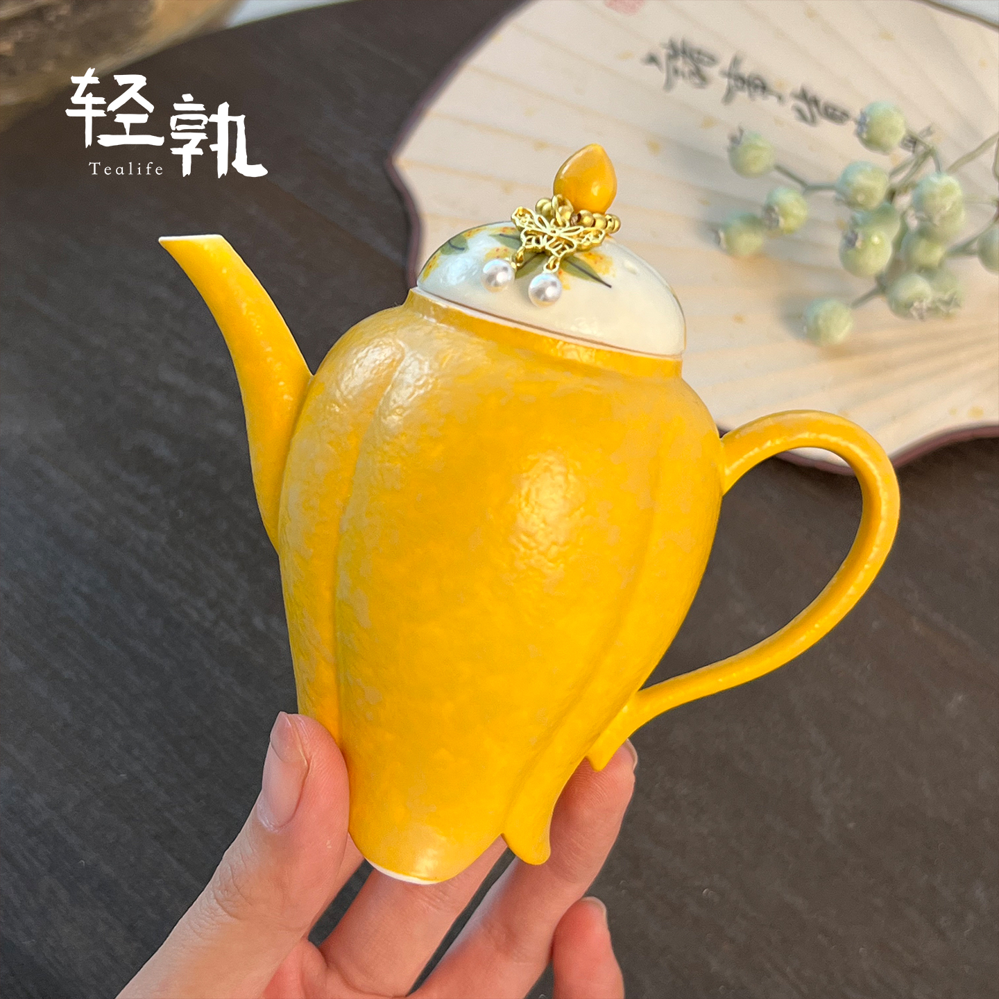 轻孰·手绘桂花紫鸢壶套组系列中式家用陶瓷一人饮喝茶套装