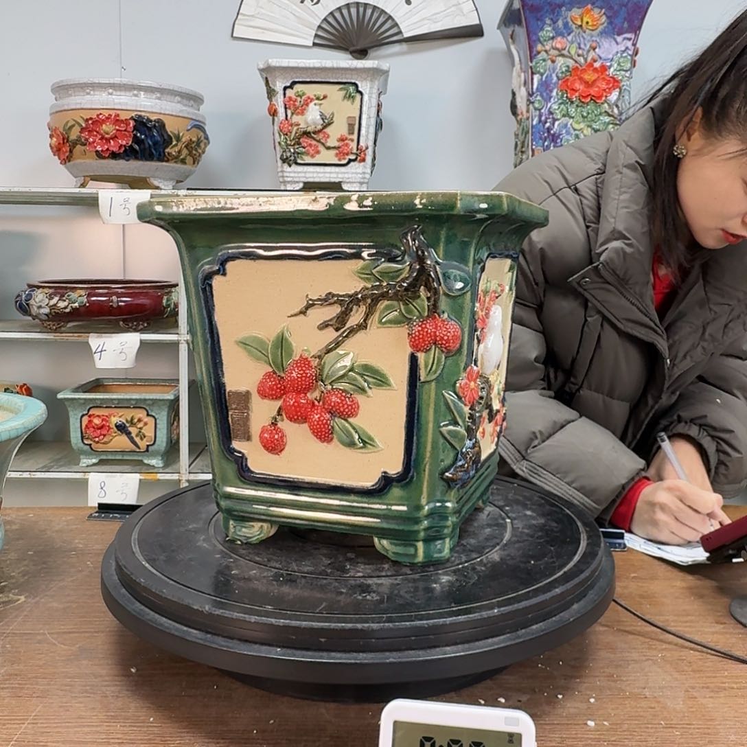 红陶．***﹎石湾盆350