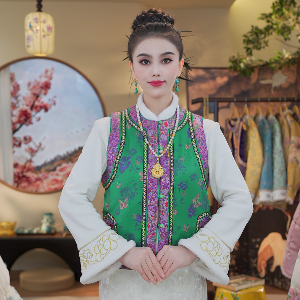 《大少奶奶-马甲》1099显气质2025秋冬新款双面穿重工复古马甲背心