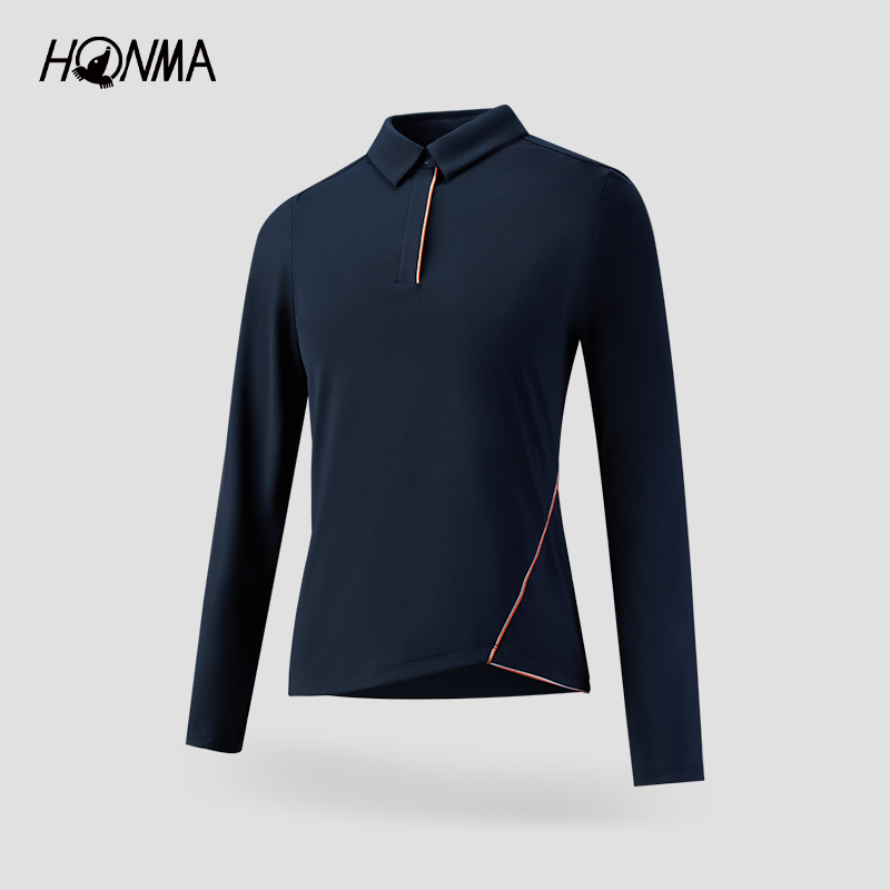 【专业高尔夫】HONMA女士长袖POLO衫弹力舒适抵御日晒HWKC705R603