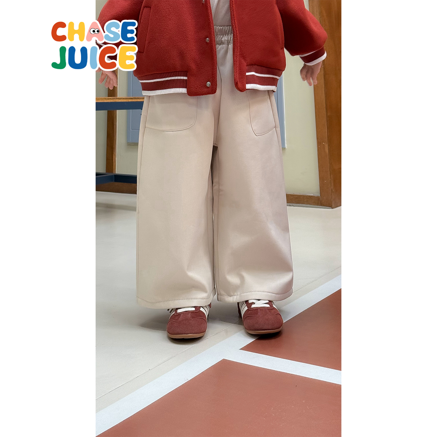 【小童】虾酱麻麻男童加绒裤子冬装2025新款洋气阔腿宝宝保暖长裤