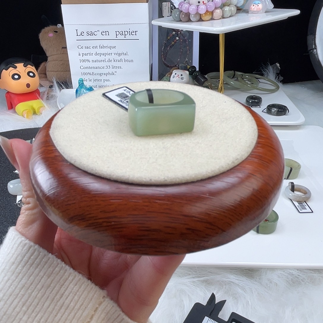 和田玉未镶嵌戒指U清水马鞍17.0mm