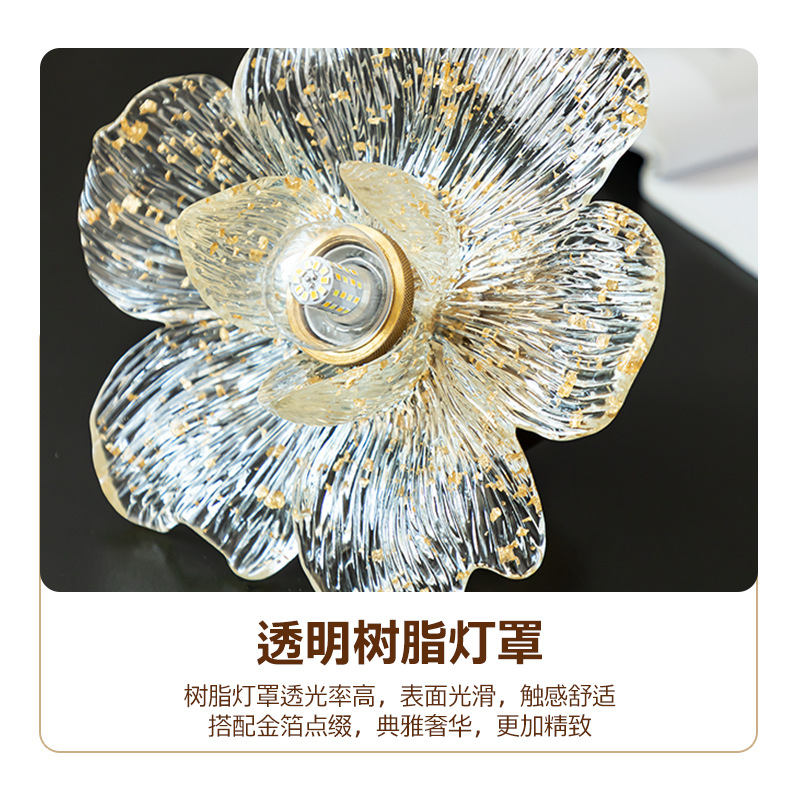中古餐厅吊灯现代简约吧台三头餐桌灯法式复古莲韵花瓣过道小吊灯