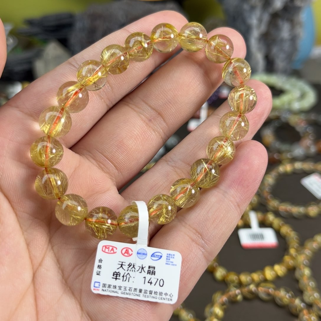 水晶手串未镶嵌钛晶