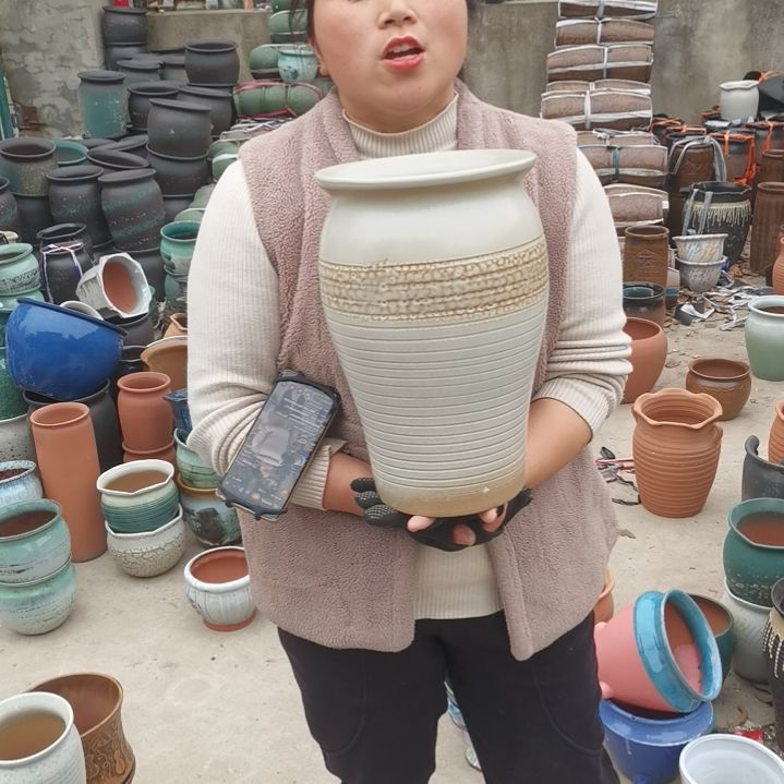 红陶口20高33一个盆