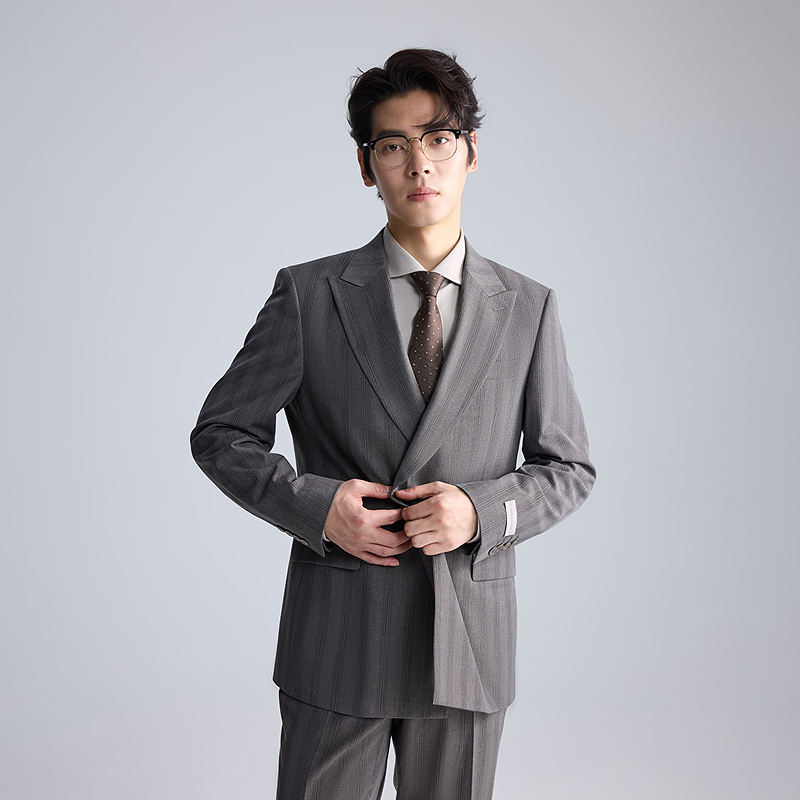 利郎西服【二件套/九分裤】男士西装休闲简约商务通勤上班职业条纹