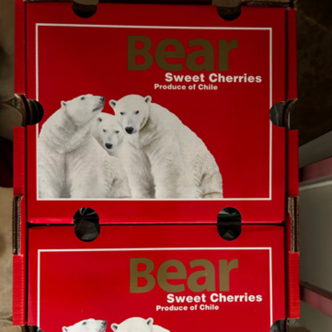 冰熊单J车厘子1盒净重1.5斤左右