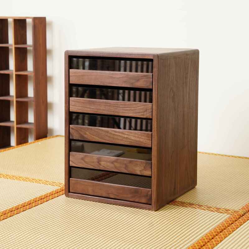 寻隐 北美黑胡桃五层牙科收纳柜
