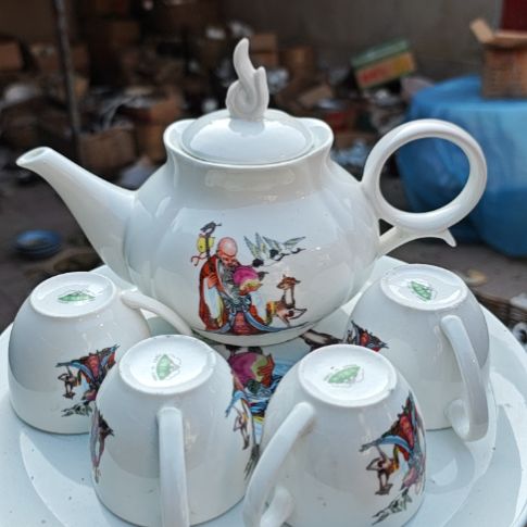 库存微瑕老寿星多孔茶壶一套容量500毫升