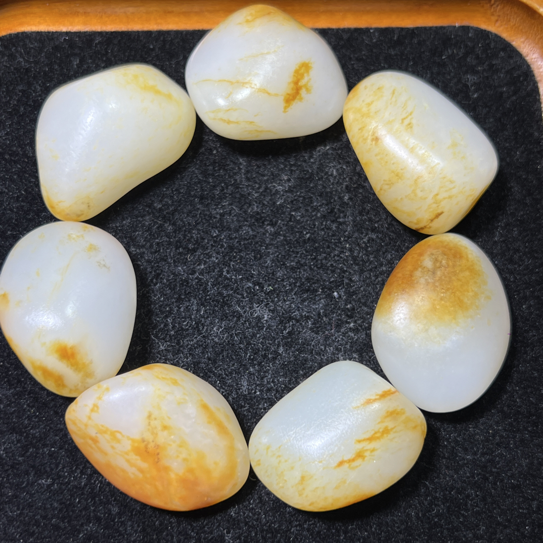 新疆和田玉籽手串116克未打孔（打孔不退）