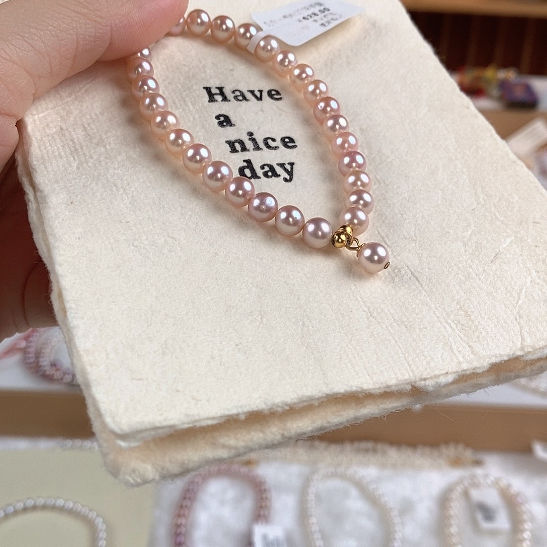 淡水珍珠银S925镶嵌手绳