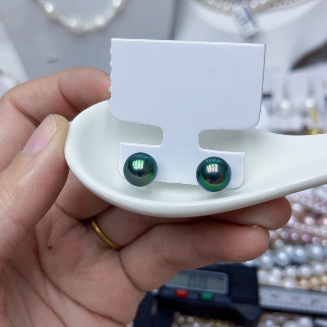 淡水珍珠耳饰银S925镶嵌