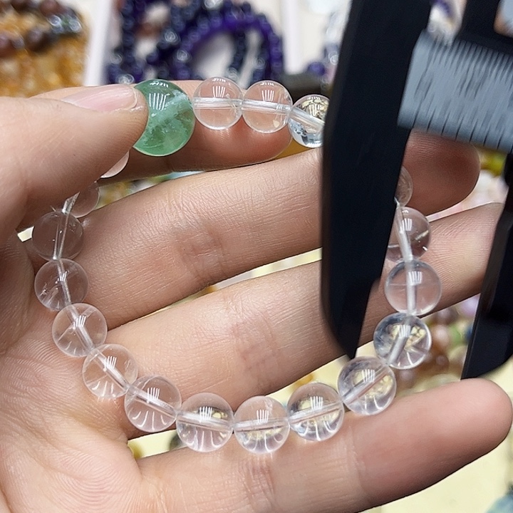 水晶手链银S925镶嵌白水