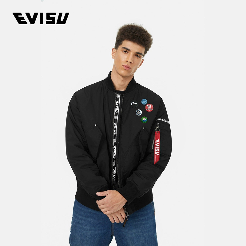 EVISU 2024年冬季新品 海鸥刺绣徽章飞行员夹克2EAADM4JK1239LFNQ