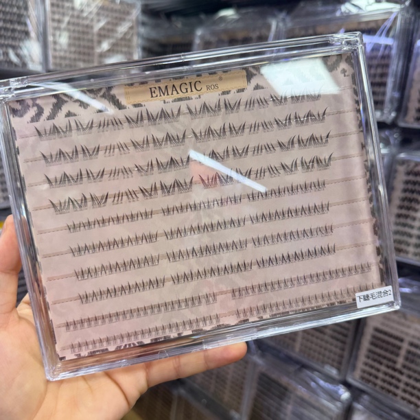 Emagic混合下睫毛2号18方大容量自然假睫毛新手适永【无胶水】