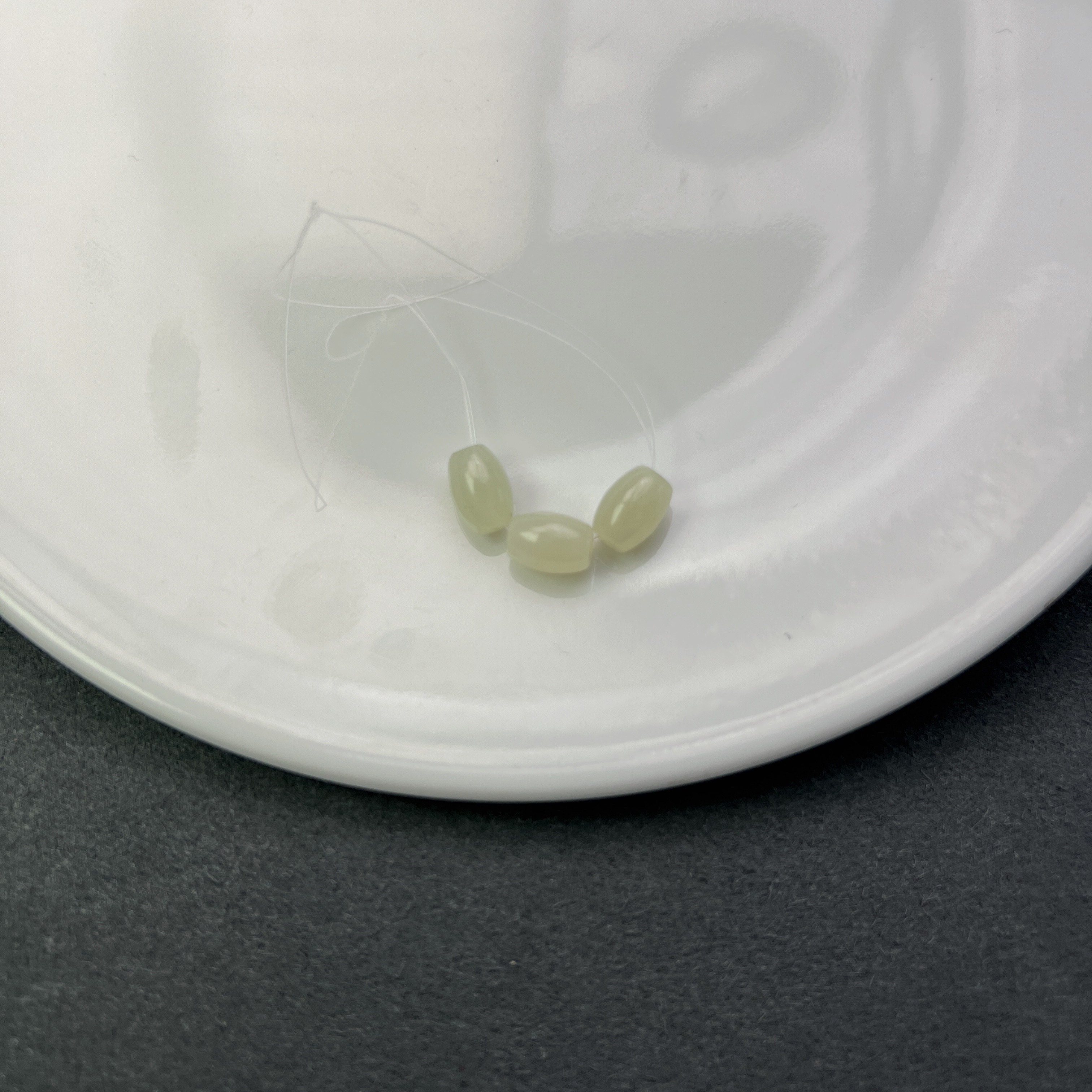 和田玉小桶珠3粒组合装
