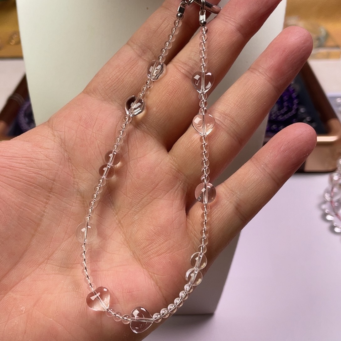 水晶手链未镶嵌爱心手机链