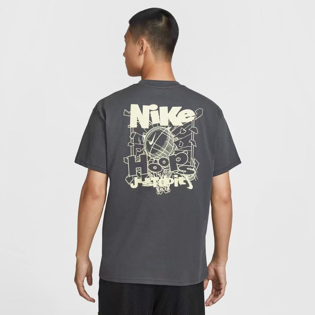 Nike耐克短袖男夏季宽松透气图案印花黑色棉质运动T恤IH2473060