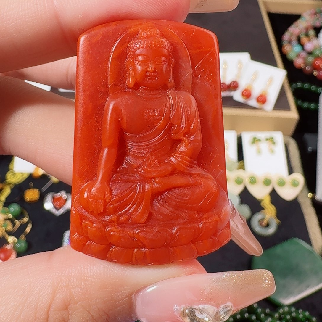 南红玛瑙大日如来未镶嵌